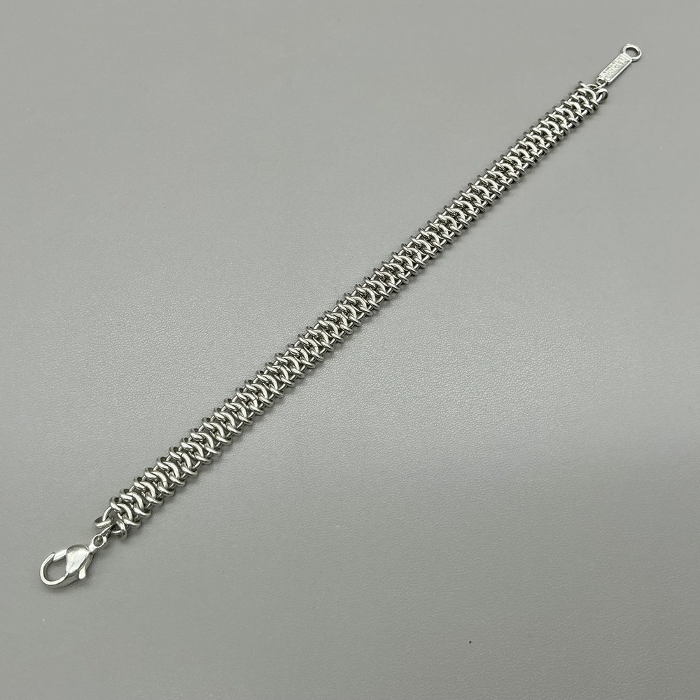 Napier Bracelet Silver Tone Wide Chain Lobster Clasp Womens Fashion Jewelry 7"